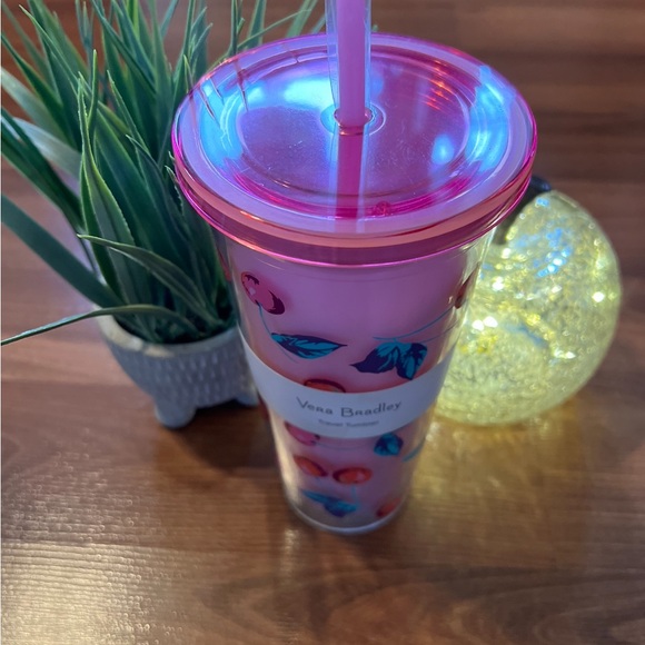 BNIT CHERRY 🍒 Vera Bradley cup with straw for drinking water. 💧 - Picture 3 of 6